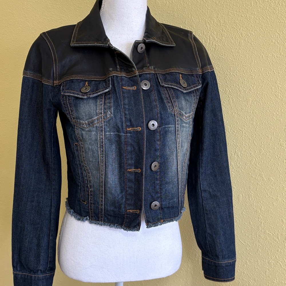 BCBGMaxAzria Dark Blue and Black Jean Jacket
